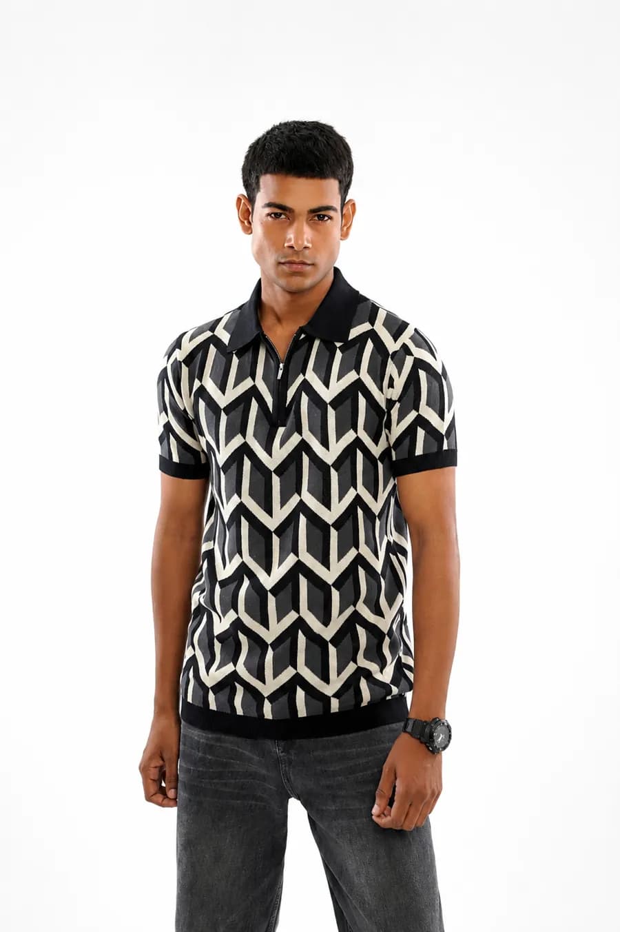 Heritage Chevron polo, worn